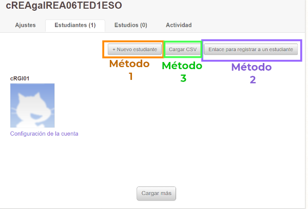 Métodos para crear estudiantes