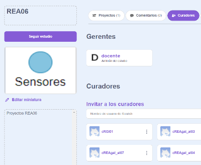 Curadores de estudio en Scratch