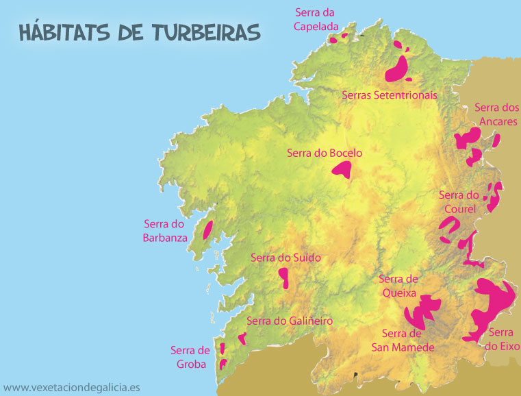 Mapa turbeiras de Galicia
