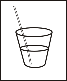 Sntesis de un vaso con pajita.