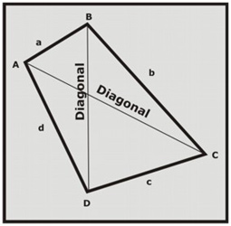 Cuadriltero y sus diagonales.