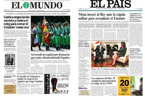 Dos portadas distintas con la misma noticia