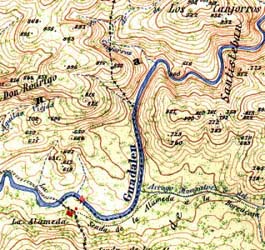 1 - Fuente: mapa escala 1/50.000 ALDEAQUEMADA, edita instituto geográfico y catastral 3ª ed. 1955.