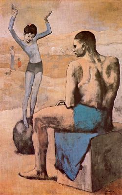 Acróbata con balón.  También conocido como:"Acróbata y joven equilibrista". 1905. Óleo sobre lienzo. Pablo Picasso