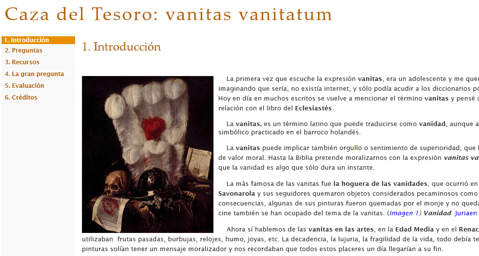 Caza del tesoro: vanitas vanitatum