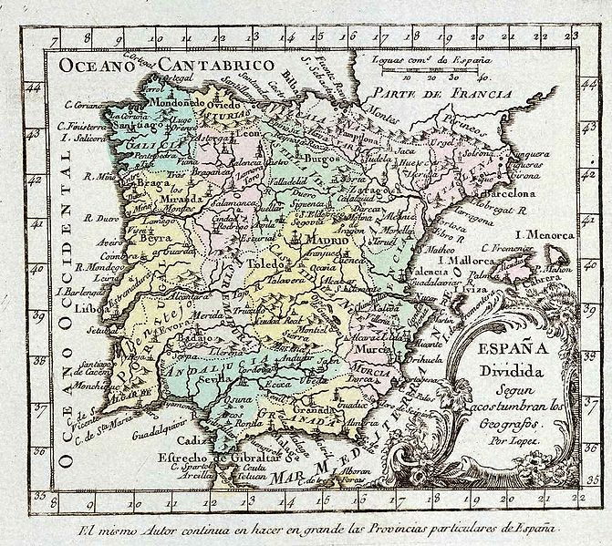 Mapa de España 1757