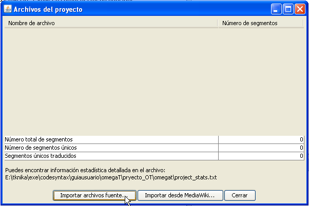 Agregar archivos al proyecto
