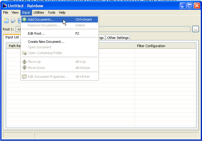 Pantalla selección archivo