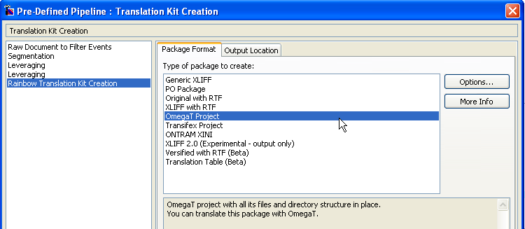 Crear proyecto OmegaT