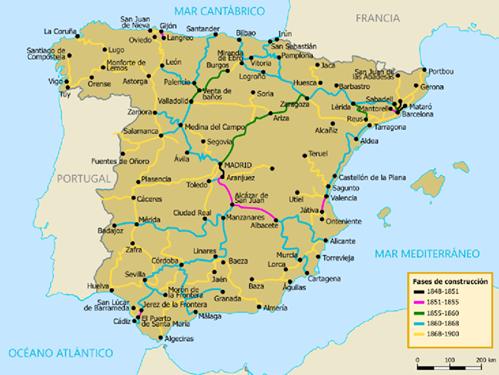 Trazado ferroviario no século XIX Trazado ferroviario no século XIX