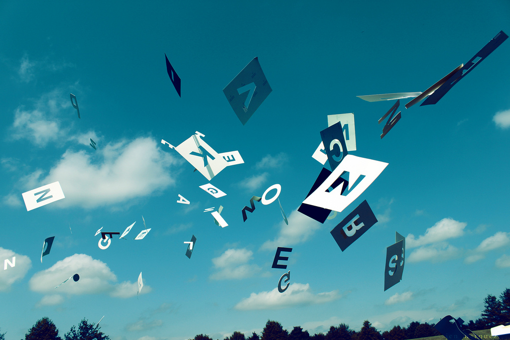 letras letras volando