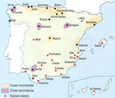 Principais zonas industriais españolas Principais zonas industriais españolas