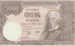 anverso dun billete de 5.000 pesetas