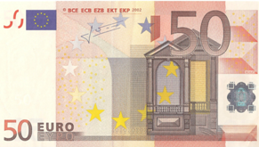 Anverso dun billete de 50 euros