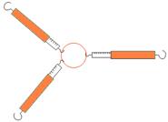 dous dinamómetros en ángulo recto