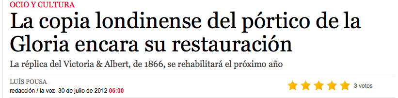 Copia do Pórtico da Gloria Enlace á Páxina web