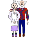 Les grands-parents ( le grand-père /  la grand-mère) 