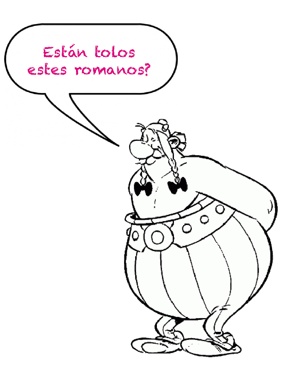 Debuxo de Obélix falando