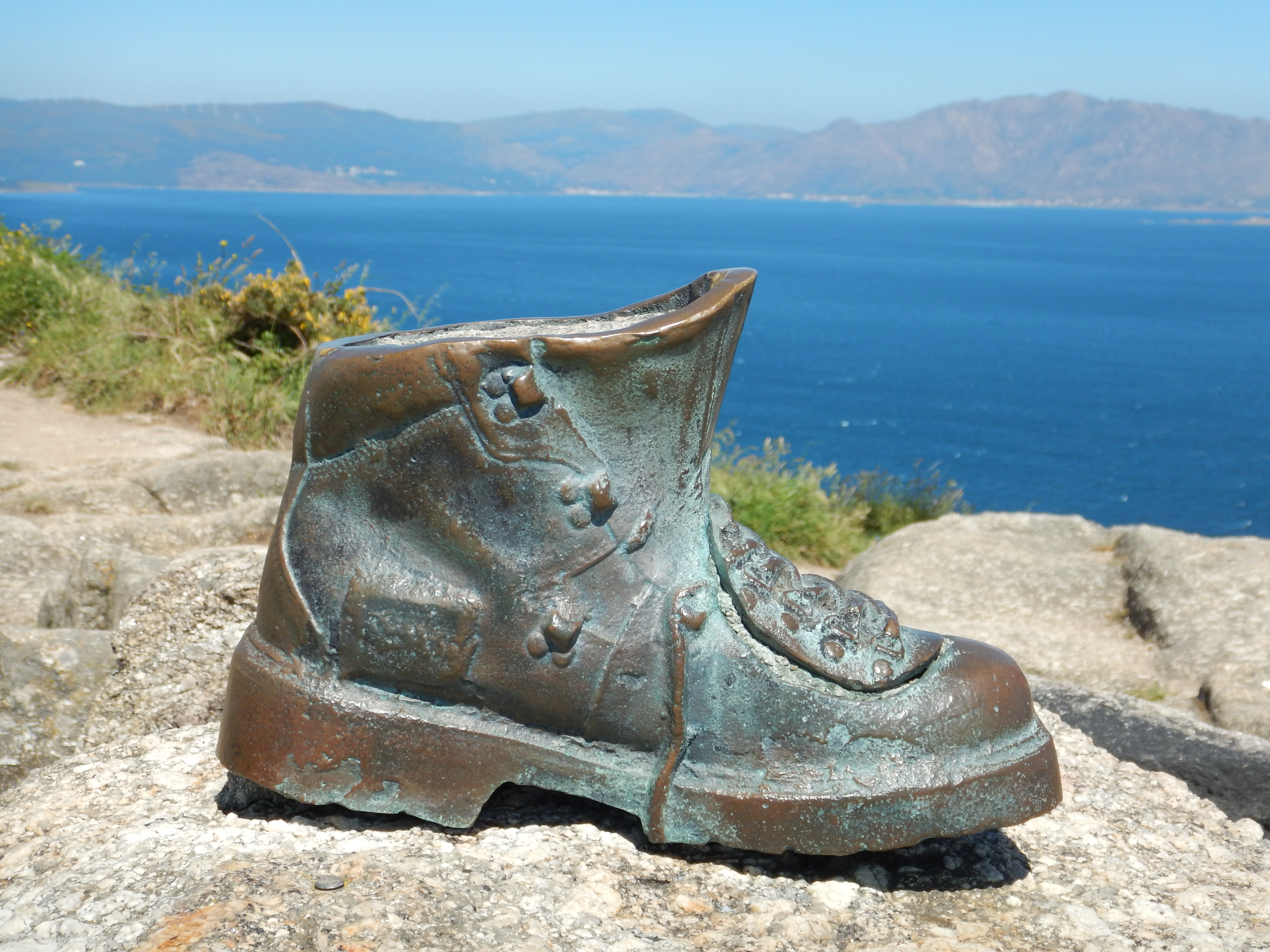 Bota de bronce no cabo Fisterra