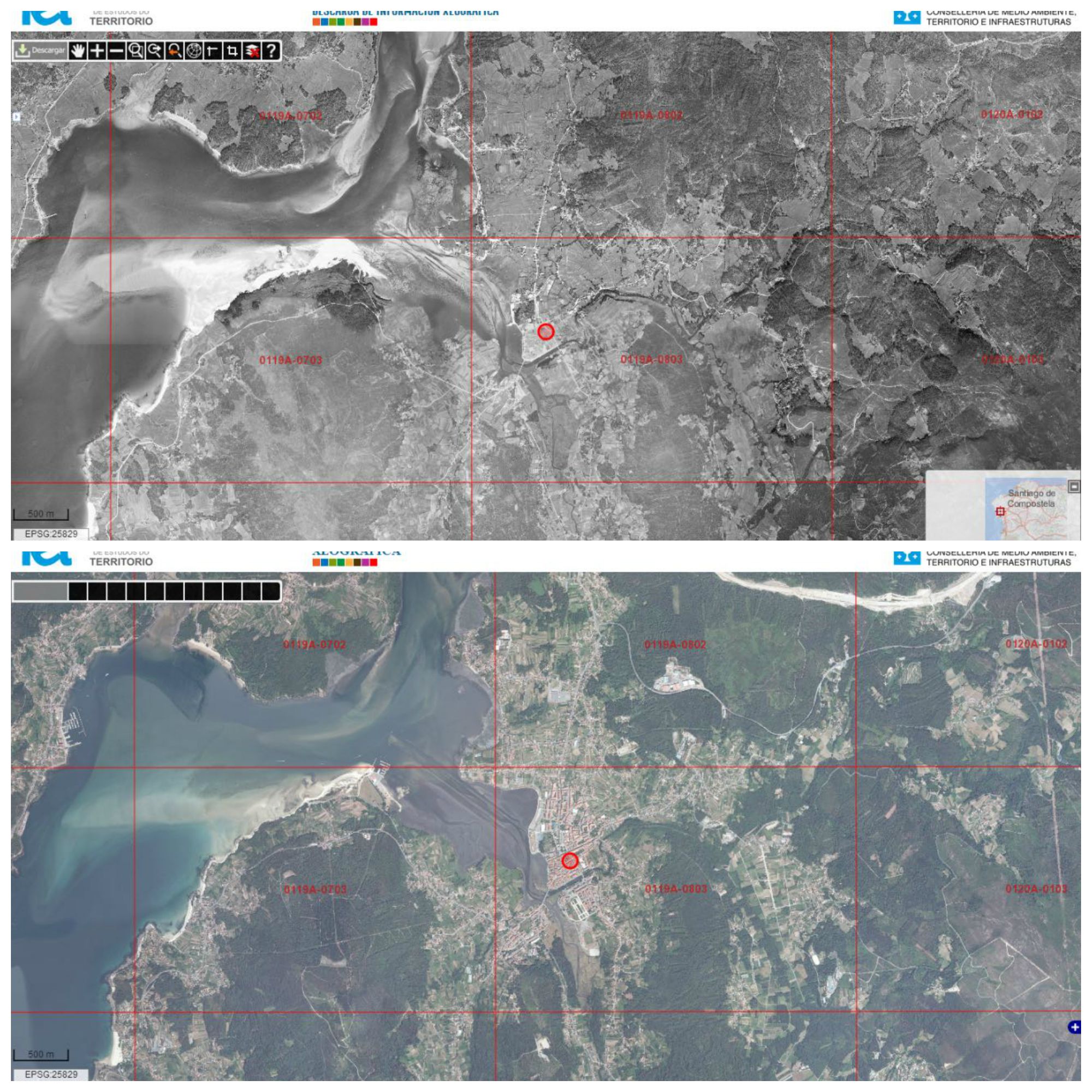 Comparación fotos aereas