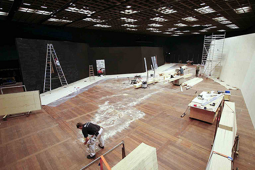 Fotografía do montaxe dunha exposición