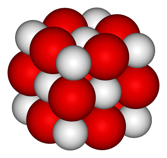 Representación atómica del Óxido de Calcio.
