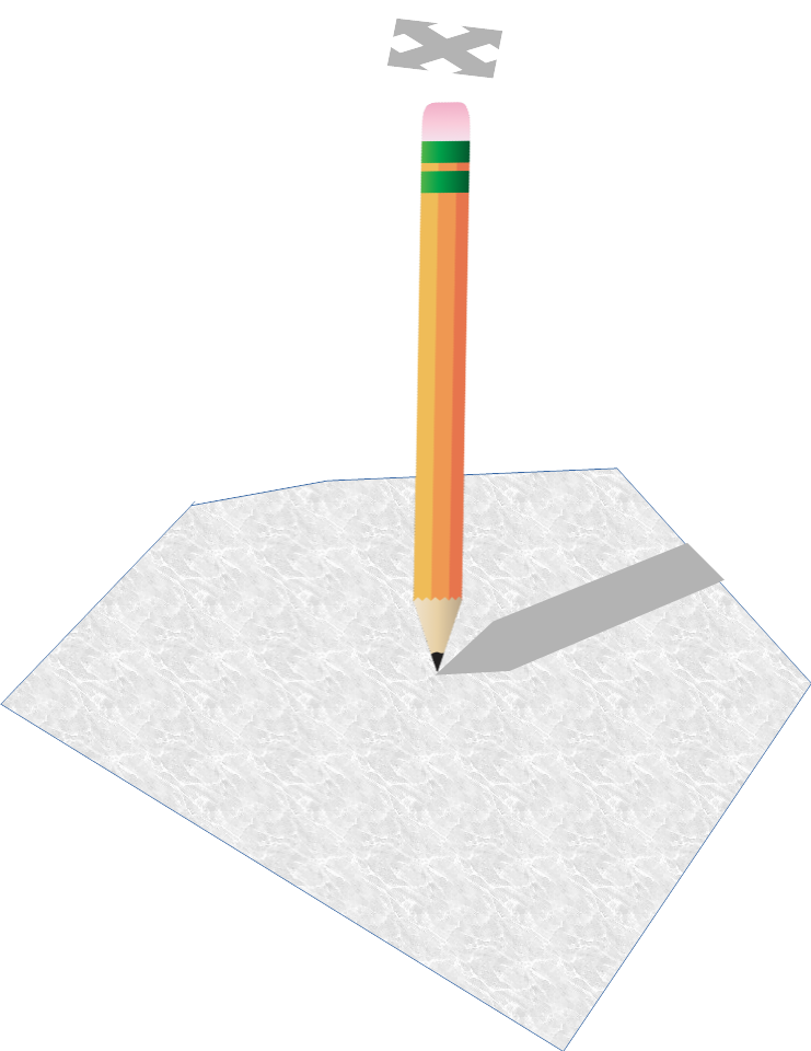 Dibujo de un lápiz en equilibrio inestable sobre una superficie plana