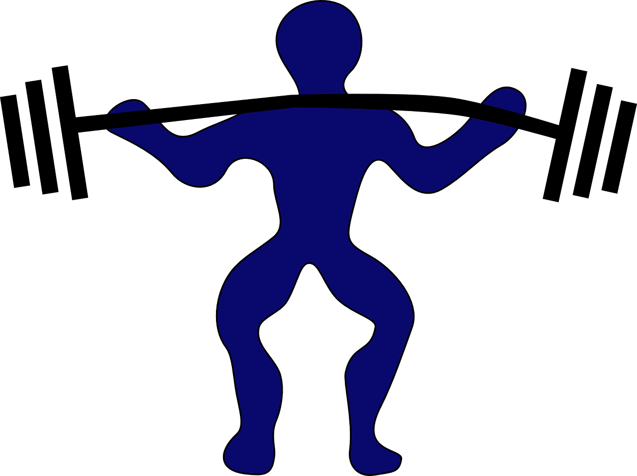 Dibujo de un atleta levantando pesos.