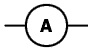 Símbolo del amperímetro.