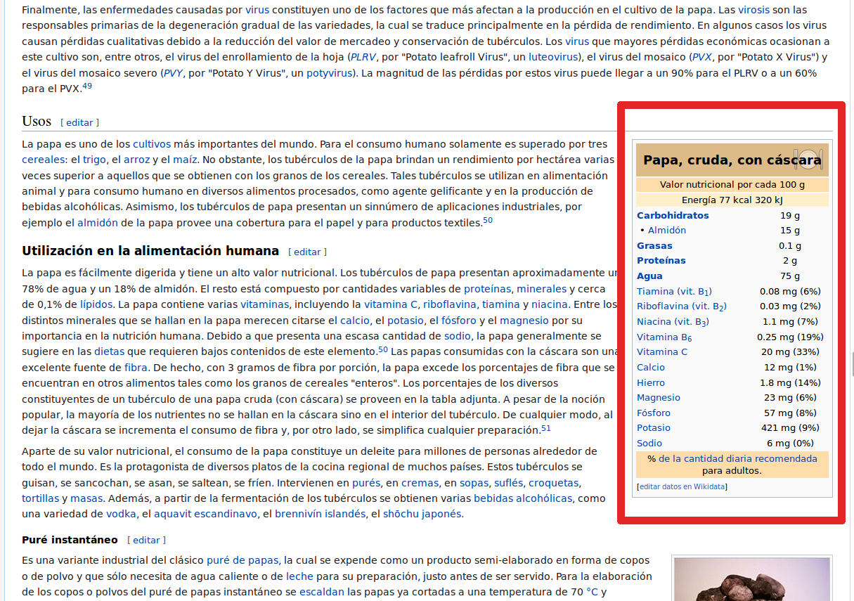 Wikipedia: Patata