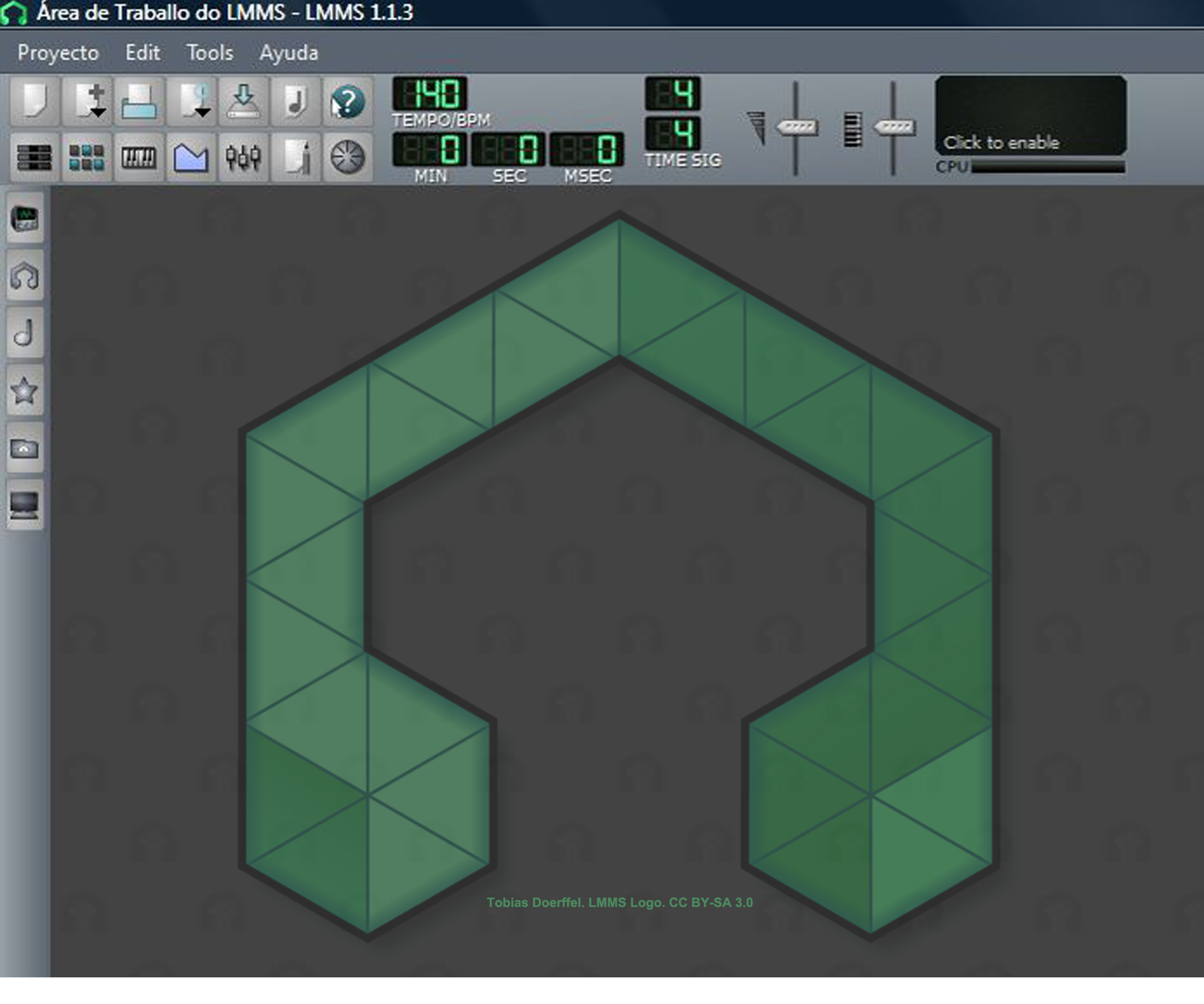 Imaxe da área de traballo do LMMS
