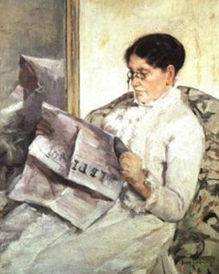 Mary Cassatt, Reading Le Figaro, 1878
