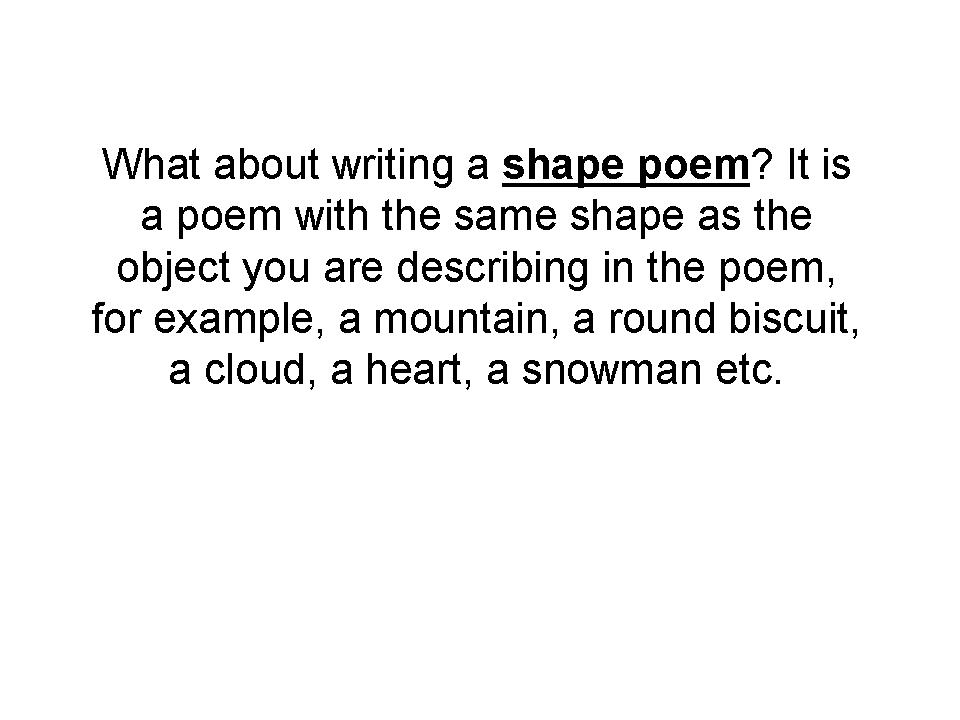 Shape Poem