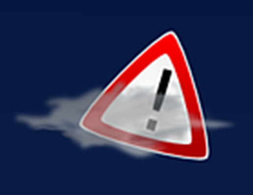 danger sign with fog