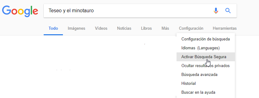 Como activar a procura segura