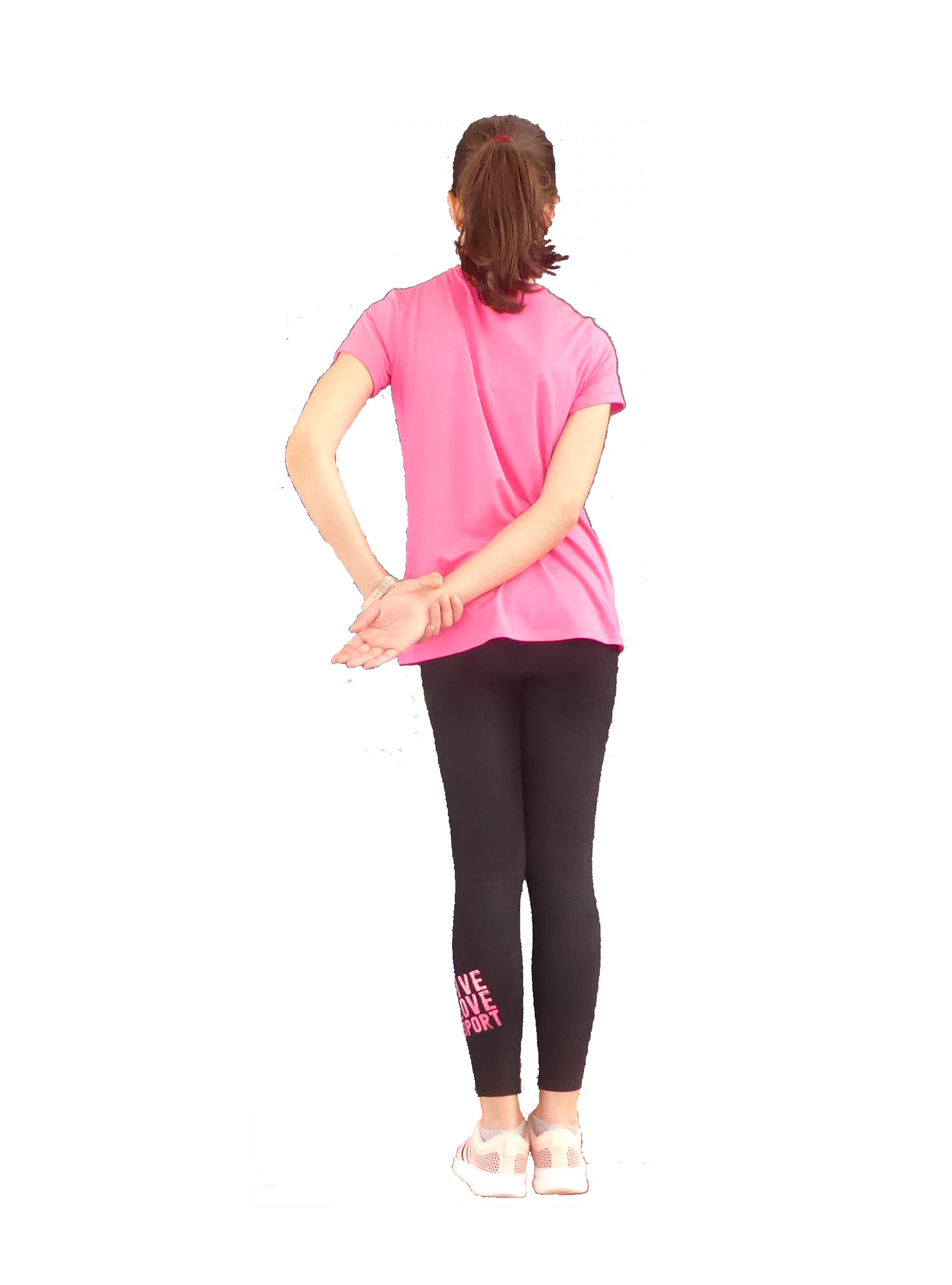 Andrea stretches biceps