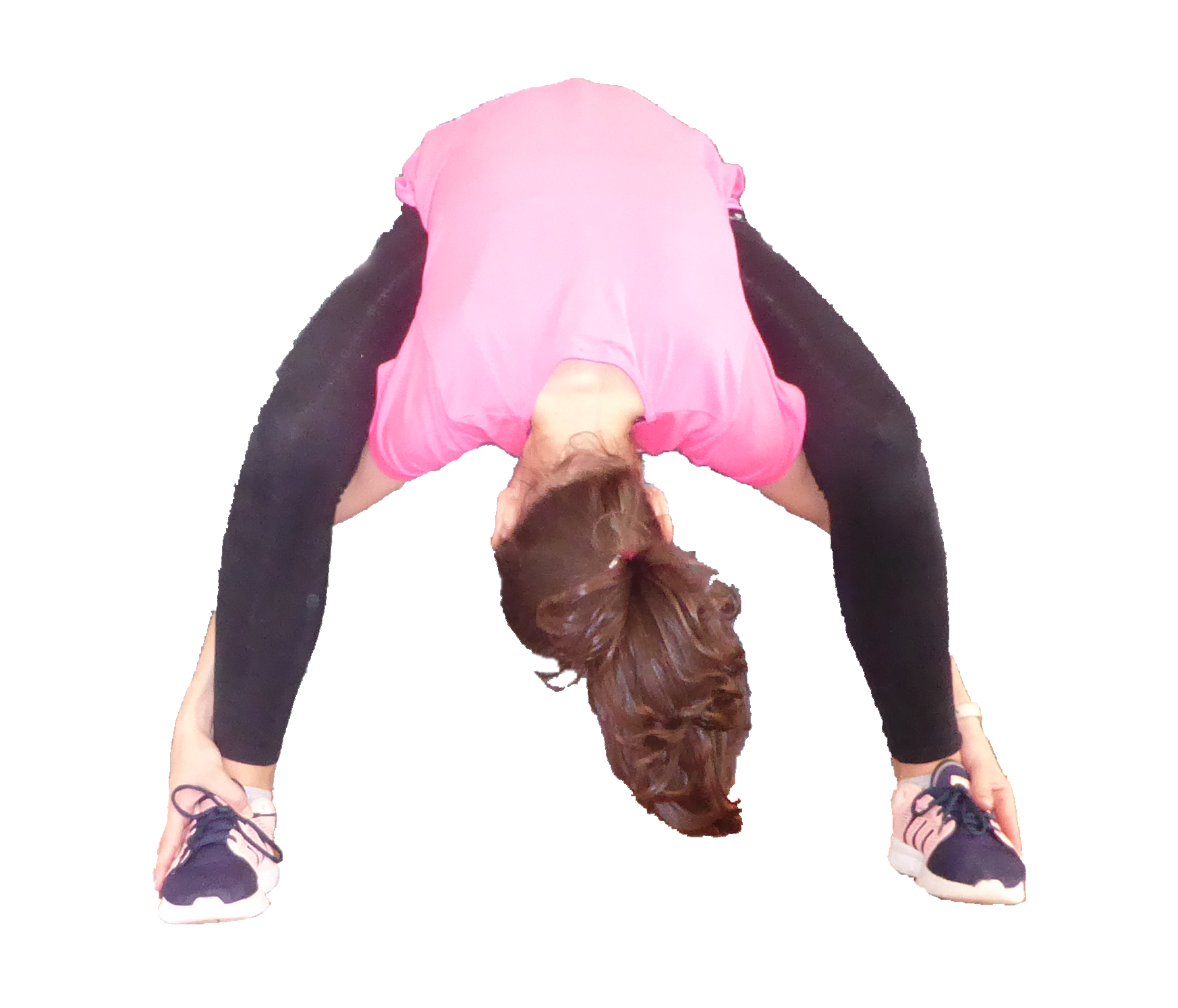 Andrea relaxes her back