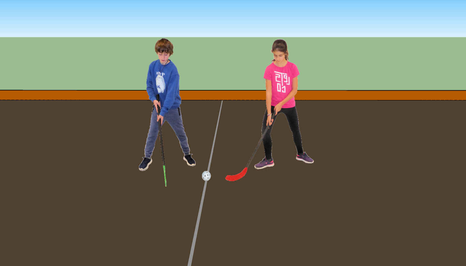 Face-off in floorball