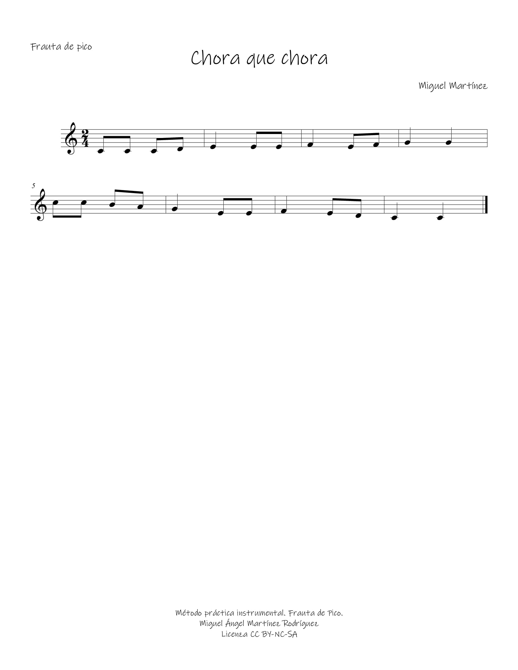 partitura chora que chora