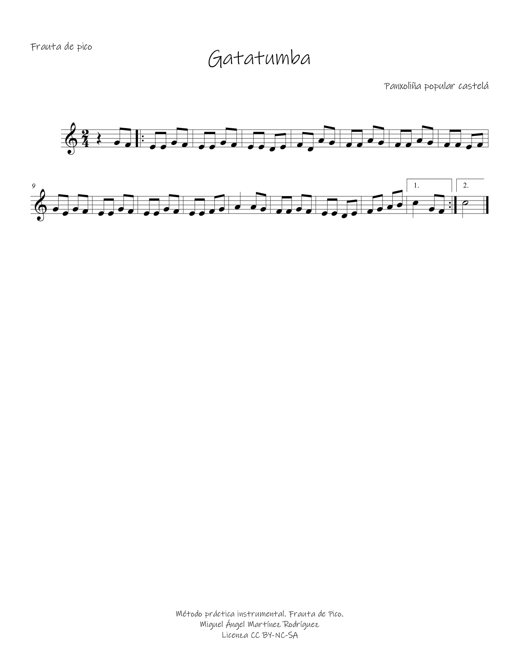 partitura gatatumba