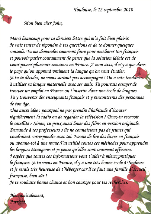 Lettre personnelle 