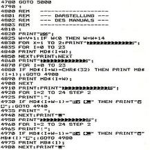 Pantallazo de programación en PL/1.