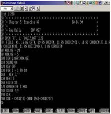 Pantallazo de programación en BASIC