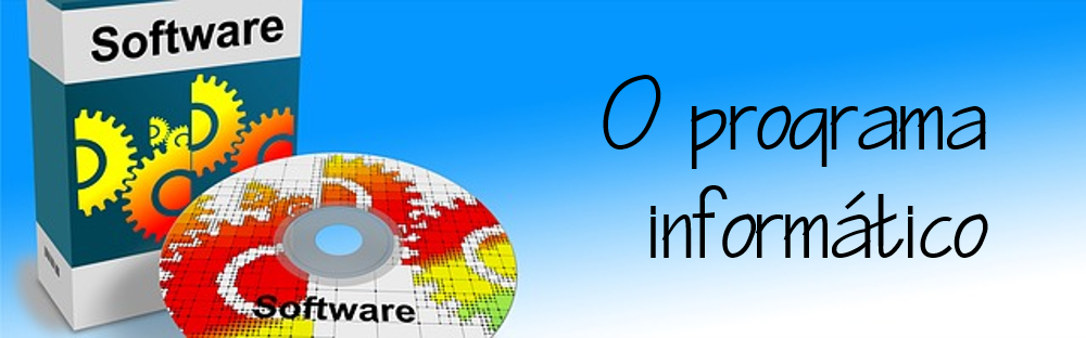 Foto dunha caixa e desco coa lenda "Software" e o título "O Programa Informático"