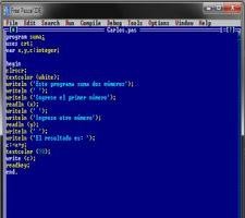 Pantallazo de programación en linguaxe PASCAL.