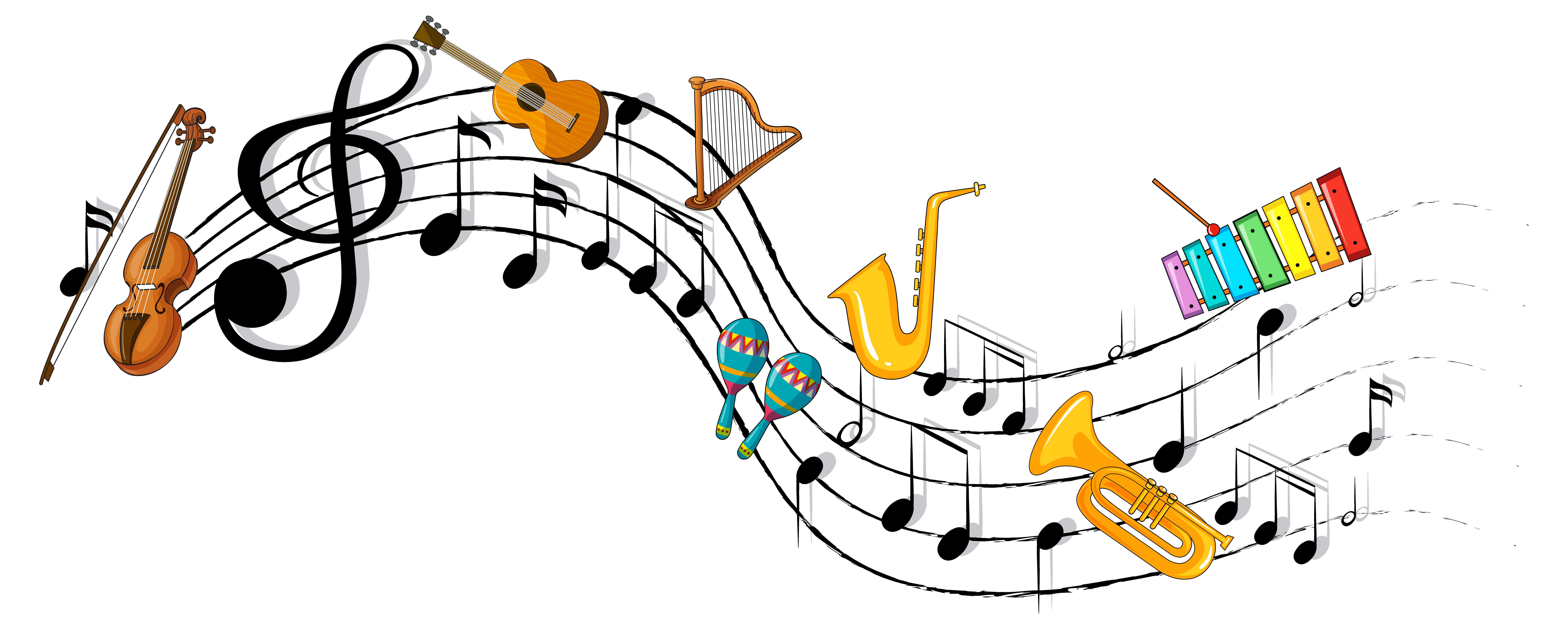 Imaxe figuras musicais e instrumentos