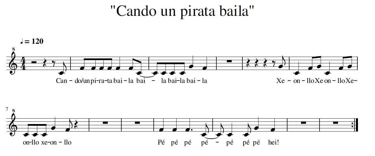 Cando un pirata baila (partitura)