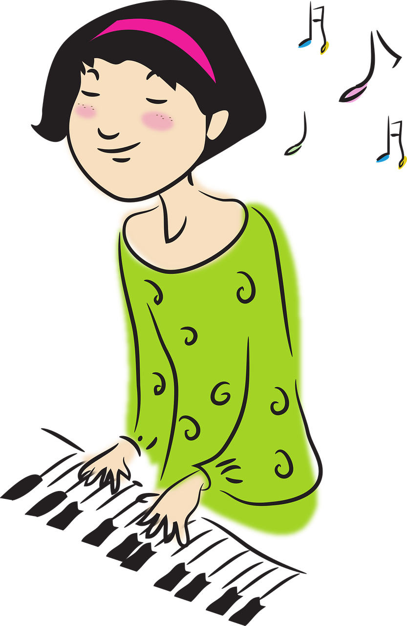 Muller tocando o piano