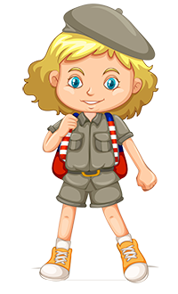 A young Girl Scout Free Vector