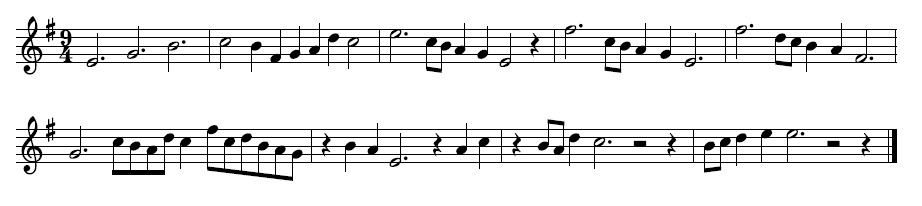 Partitura Partitura en 9/4